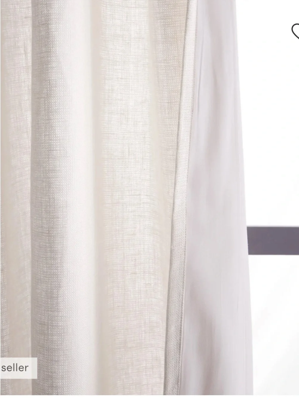 Quince Textured Linen Curtain White 48x96 Single Panel